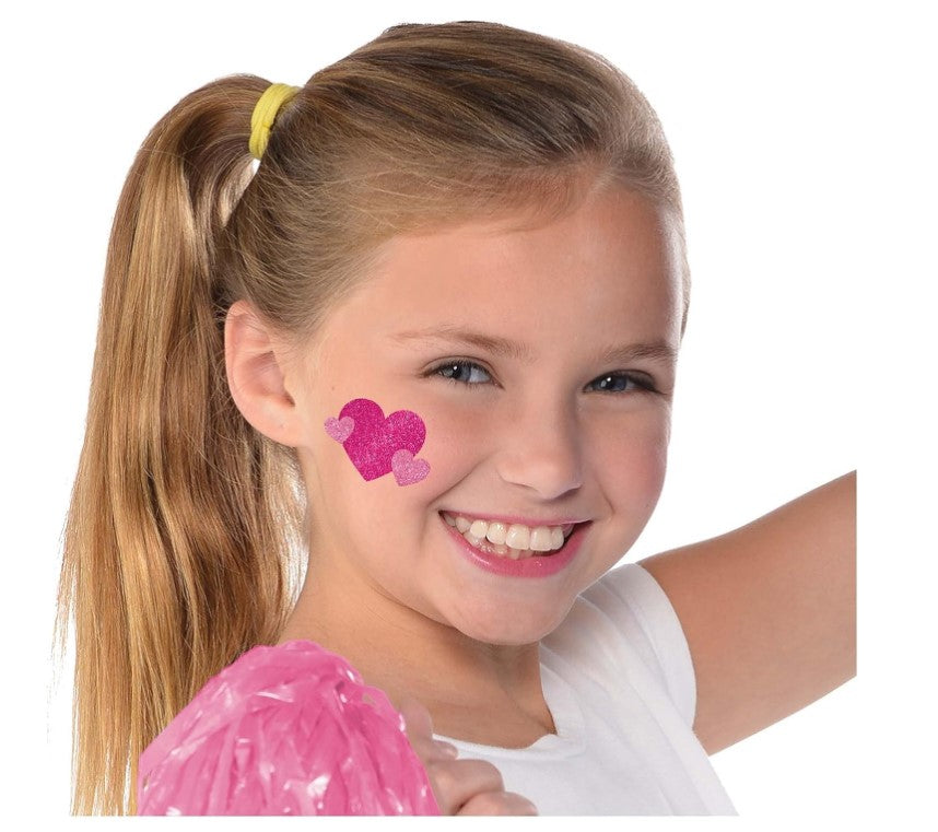 Pink Hearts Body Jewels - Spirit Days - Cheer - Pop Stars - Costume Accessories