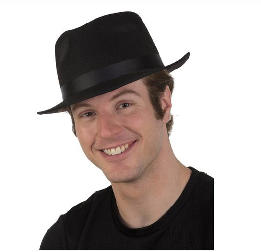 Sombrero Fedora - Negro - Años 20 - Banda de tallas - Accesorio de vestuario - Talla única