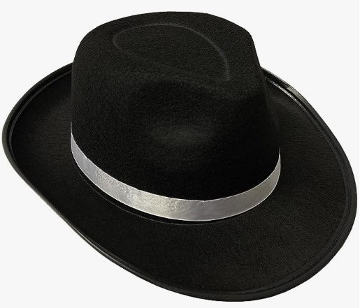 Gangster Fedora Hat - Black/White - 1920s - Costume Accessory - Adult Teen