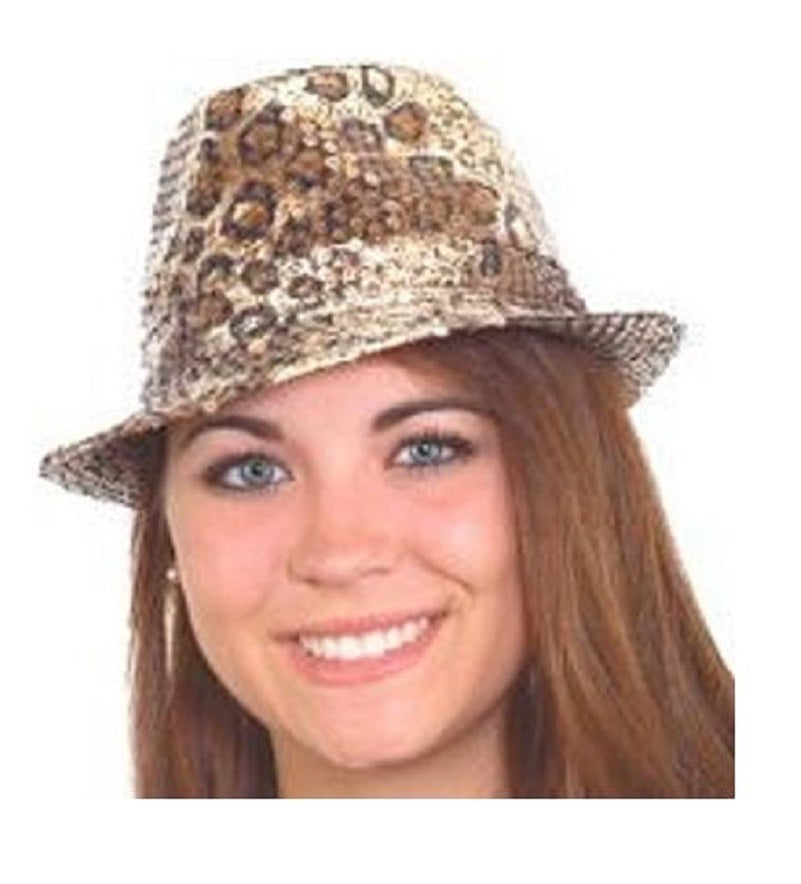 Fedora de lentejuelas - Leopardo - Década de 1920 - Década de 1980 - Accesorio de vestuario - Adolescente adulto 