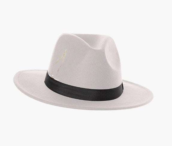 Sombrero Fedora - Blanco - Gángster de los años 20 - Accesorio de disfraz - Adulto adolescente