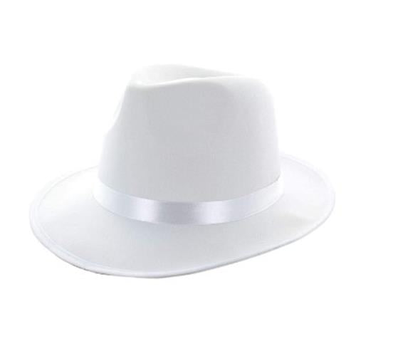 Fedora Gangster Hat - 20's - White - Costume Accessory - Adult Teen