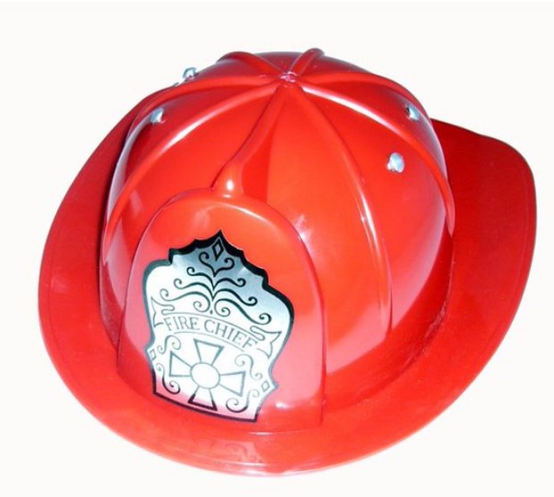 Fire Chief Hat - Fire Fighter - Red Plastic - Costume Accessory - Child Size