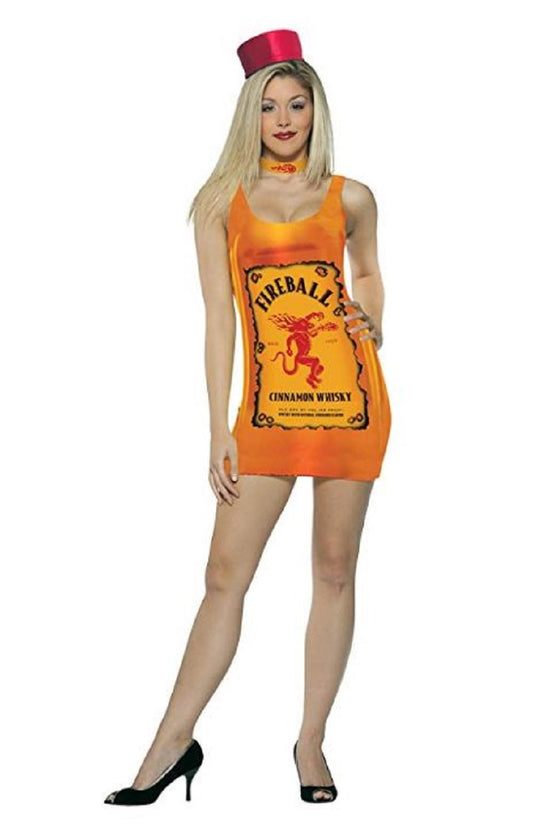 Vestido sin mangas de whisky Fireball - Botella de whisky - Disfraz para adulto 