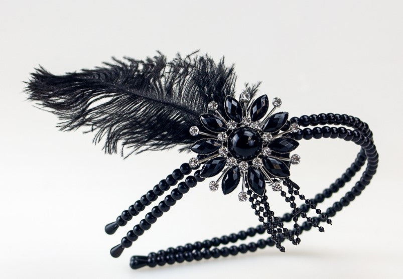 Flapper Headpiece - Black/Silver - 1920's - Costume Accessory - Teen Adult