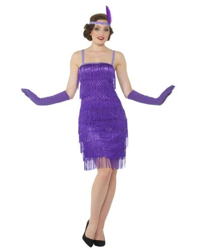 Flapper Morado - Locos Años 20 - Gran Gatsby - Disfraz - Adulto - 4 Tallas