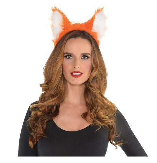 Fox Ears - Fuzzy - Orange - Costume Cosplay Accessory - Teen Adult