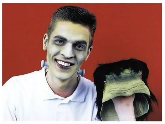 Frankenstein-Monster-Kopfbedeckung – Haare – Kostümzubehör – Erwachsener Teenager