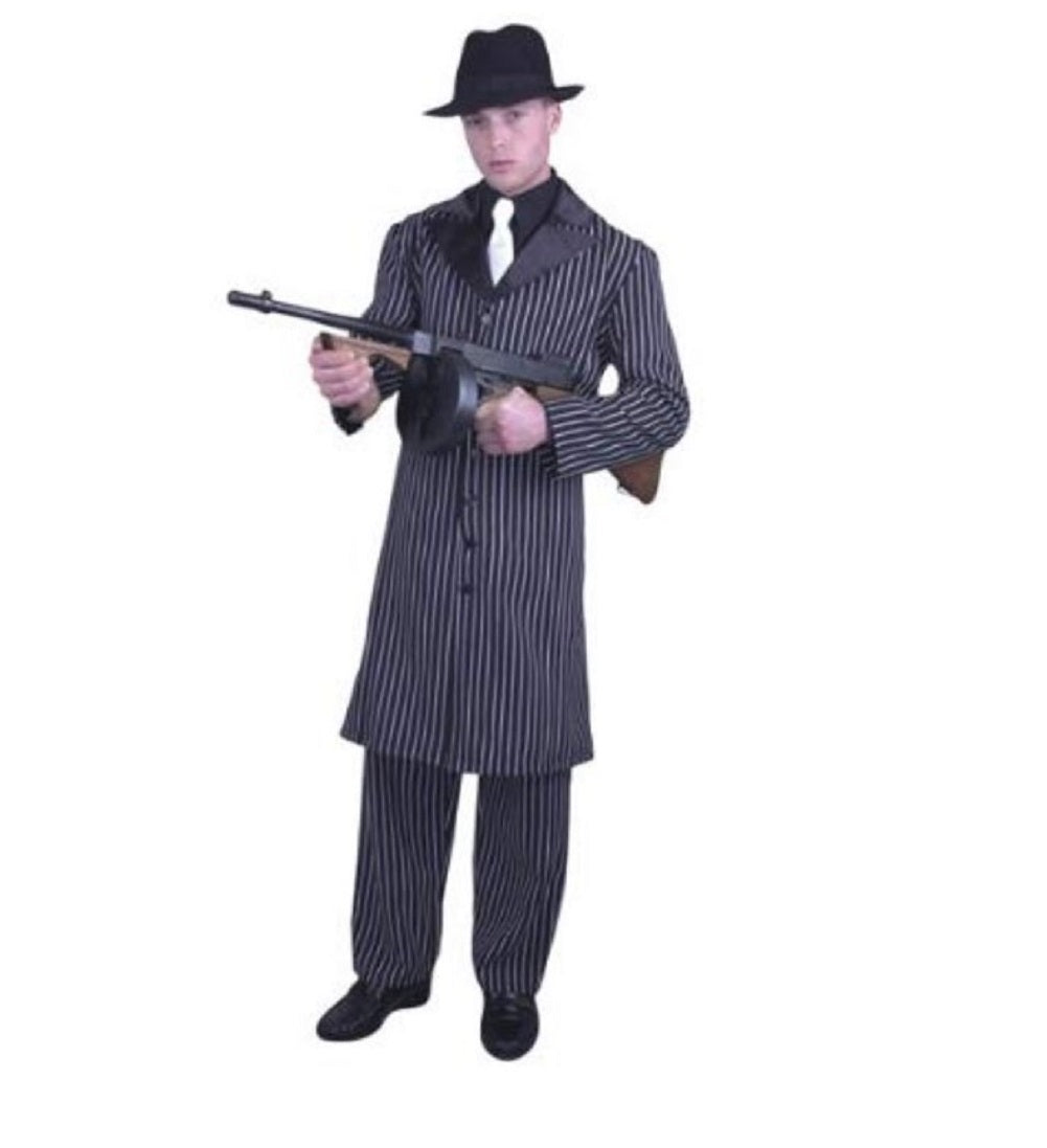 Mobster/Gangster - 1920's - Long Coat - Black/ White - Costume - Adult XL