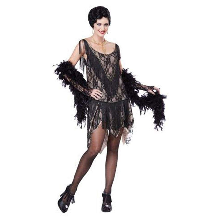 Fashion Flapper – Schwarz – 1920er – Gatsby – Kostüm – Erwachsene – 3 Größen