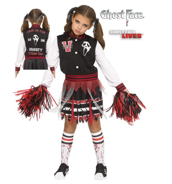 Scream for the Team! - Ghostface - Cheerleader - Costume - Child - 4 Sizes