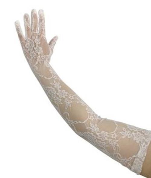 Elegant Lace Gloves - 23" Long - Prom Bridal Dance - Adult Teen - 2 Colors