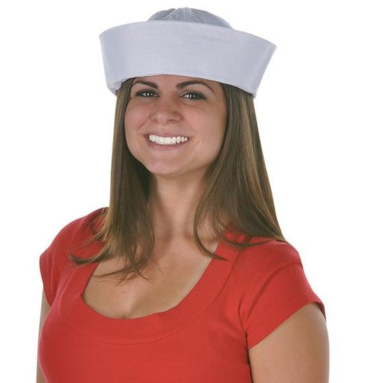 Sailor Gob Hat - White - Popeye - Navy - Costume Accessory - Child Teen Adult