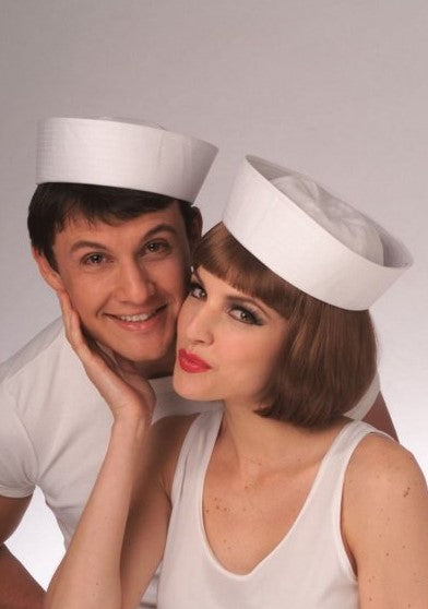 Sailor Gob Hat - White - Popeye - Navy - Costume Accessory - Child Teen Adult