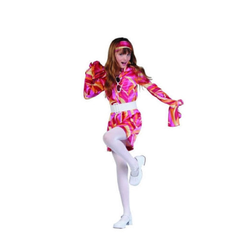 Funky Go Go Girl Swirl - Pink/White - 1960's - 1970's - Costume - Child - 2 Size