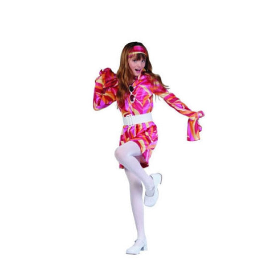 Funky Go Go Girl Swirl - Pink/White - 1960's - 1970's - Costume - Girls - 2 Size