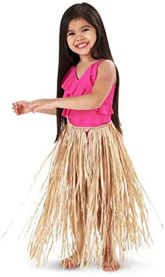 Raffia Grass Skirt - Hawaiian - Natural - Costume Accessory - Large Child Teen