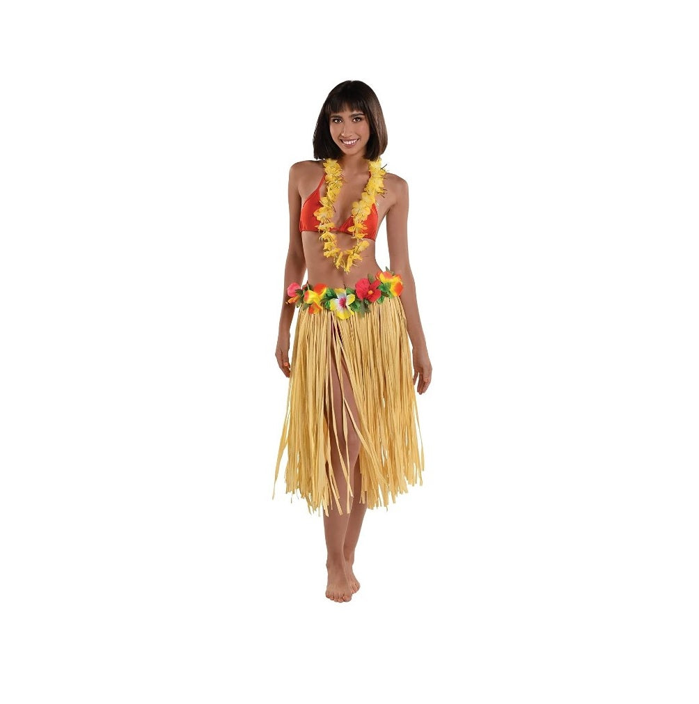 Natural Raffia Grass Skirt - Hawaiian - 34x28" - Costume Accessory - Adult