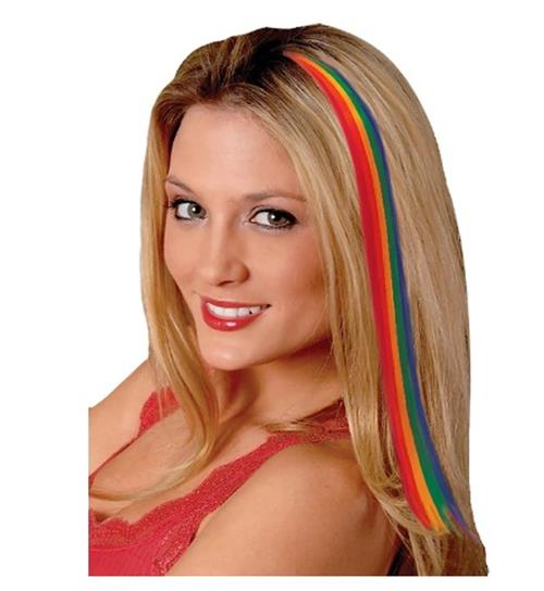 Extensión de cabello - Clip-In - Arco iris - Orgullo - Accesorio de disfraz - Todas las edades