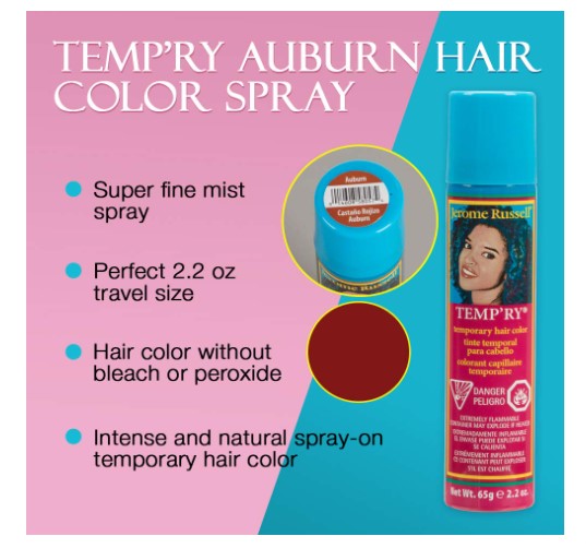 Laca para el cabello - Temp'ry Color Spray - Intenso - Natural - Traje - Cosplay - Castaño 