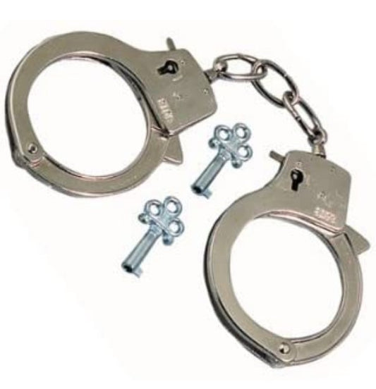 Handcuffs with Key - Police - Metal - Costume Accessory - Prop