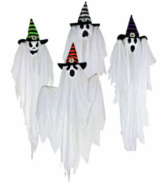 Hanging Ghost - Striped Witch Hat - Decoration - Halloween - 4 Colors
