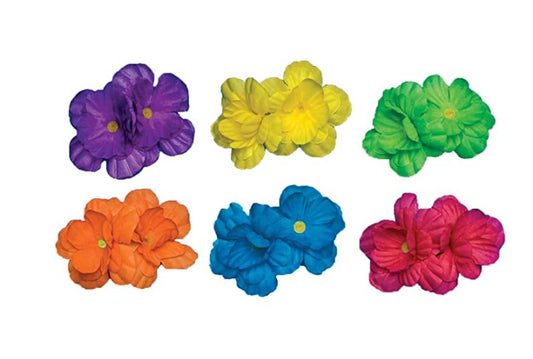 Hawaiian Bright Flower Hair Clip - Cloth - Luau - Costume Accessory