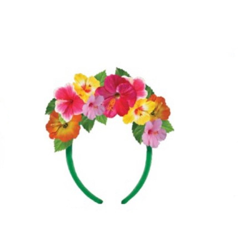 Diadema floral de verano - Luau - Hawaiano - Accesorio de vestuario - Adulto