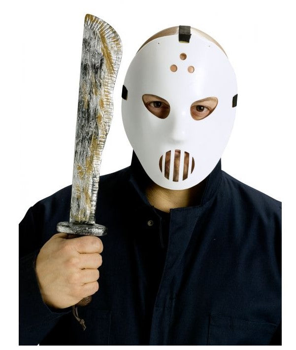 Hockey Mask & Machete Set - Plastic - Jason - Costume Accessory - Teen Adult