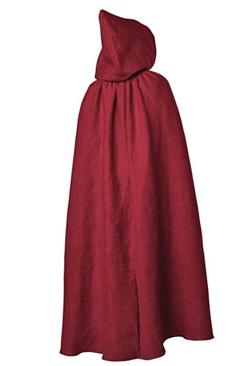 Hooded Cloak - Burgundy - Medieval - Renaissance - Costume - Adults - Unisex