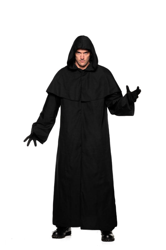 Horror Robe - Attached Hood - Black - Costume - Adult - 2 Sizes