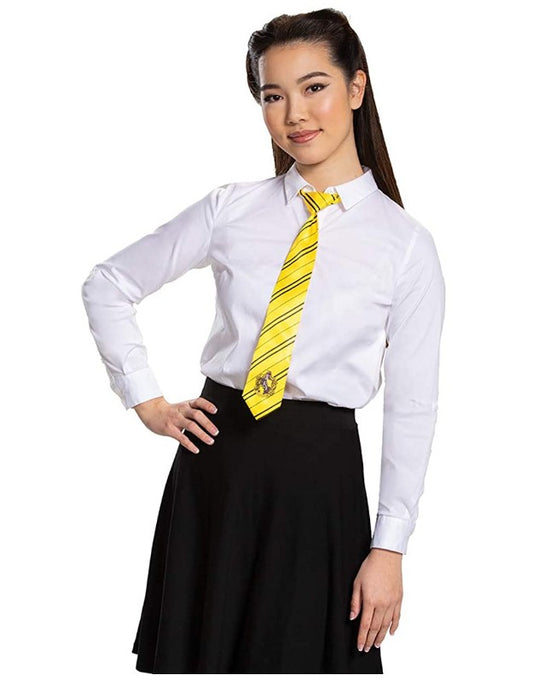 Corbata de la Casa Hufflepuff - 57" - Amarillo/Negro - Accesorio de disfraz