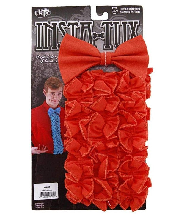 Insta Tux Kit - Ruffle Shirt Front - Bow Tie - Costume Accessory - 2 Colors