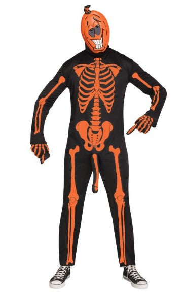 Jack O Me Off - Skeleton - Orange - Costume - Men - Standard - 6' 200 lbs