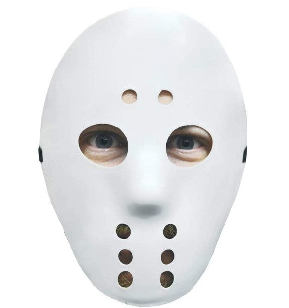 Hockey Mask - White Plastic - Jason - Costume Accessory - Teen Adult