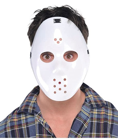 Hockey Mask - Jason - White Plastic - Costume Accessory - Teen Adult