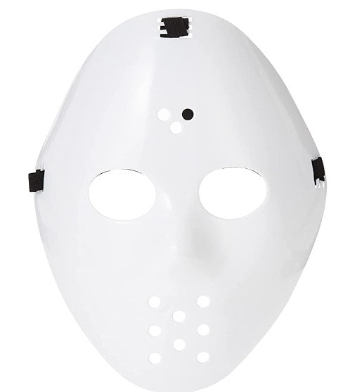 Hockey Mask - Jason - White Plastic - Costume Accessory - Teen Adult