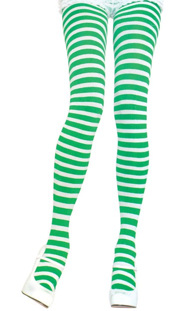 Striped Opaque Tights Pantyhose Costume Accessory Adult