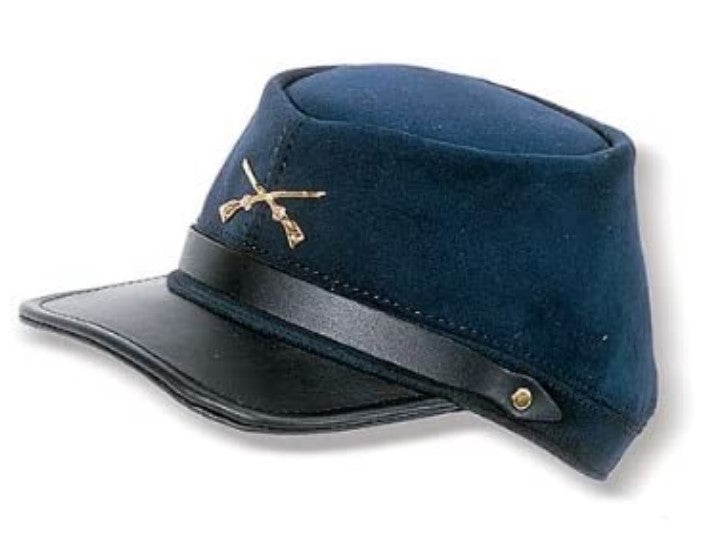 Civil War Kepi Hat - Blue - Faux Suede - Costume Accessory - Adult Teen