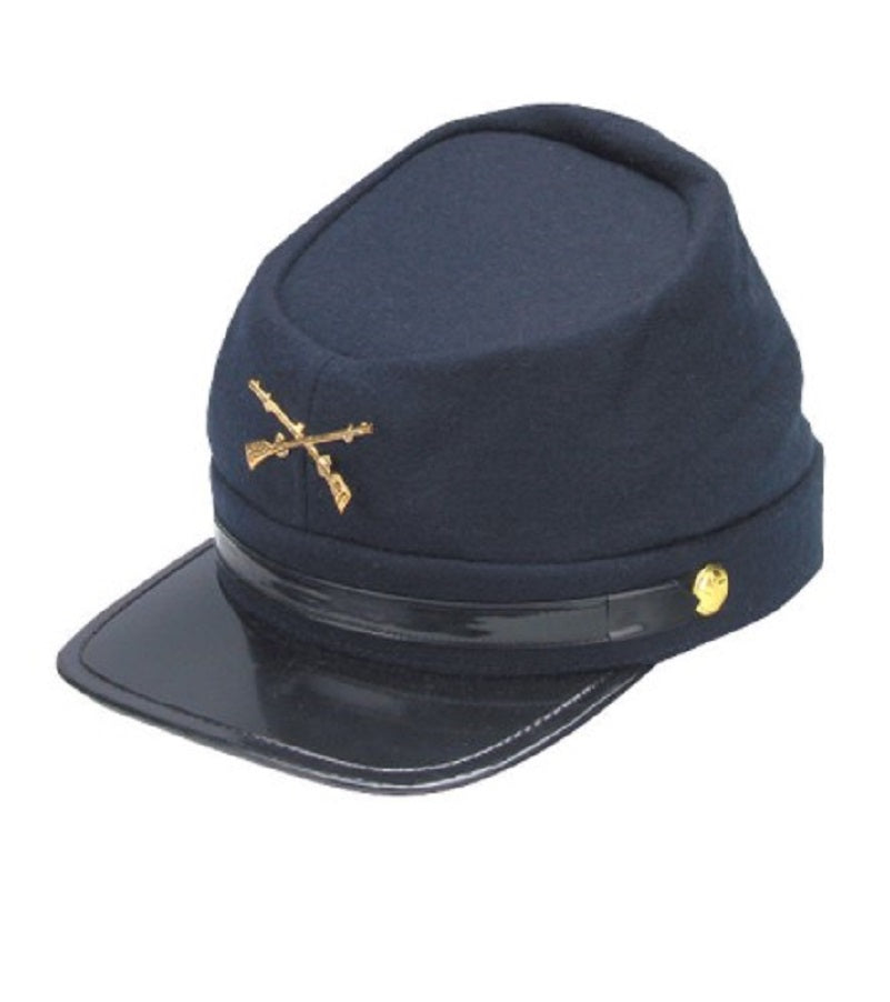 Sombrero Kepi de la Guerra Civil - Azul - Lana - Accesorio de disfraz - Adulto adolescente - 56-60 cm