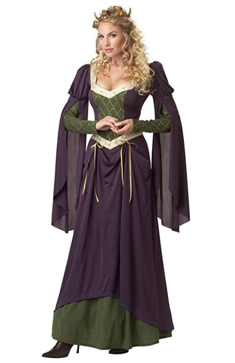 Renaissance Lady in Waiting - Queen - Purple/Green - Costume - Adult - Small