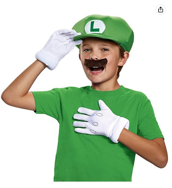 Kit Luigi - Nintendo Super Mario Brothers - Accesorios para disfraces - Talla infantil