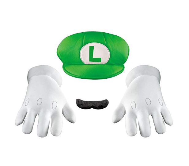 Luigi-Set – Nintendo Super Mario Brothers – Kostümzubehör – Kindergröße