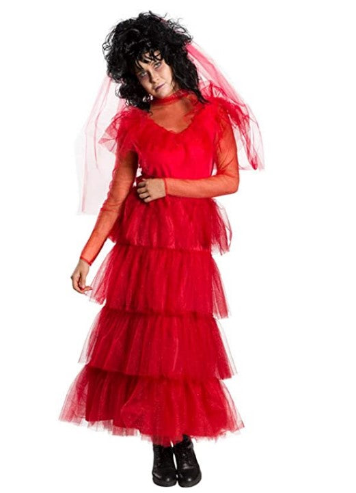Lydia - Beetlejuice - Red Wedding Dress - Veil - Costume - Adult - 3 Sizes