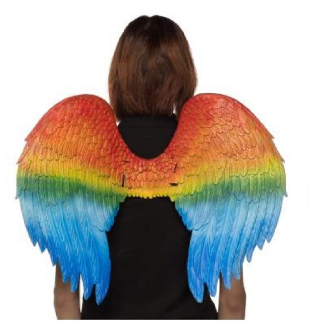 HMS Unisex-Adult's Supersoft Scarlet Macaw Parrot Wings, Rainbow, One Size