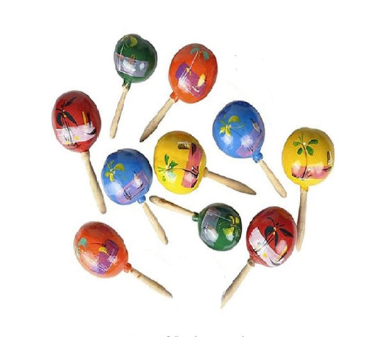 Maracas - Cinco De Mayo - Madera - Accesorios Disfraces - 5 Colores