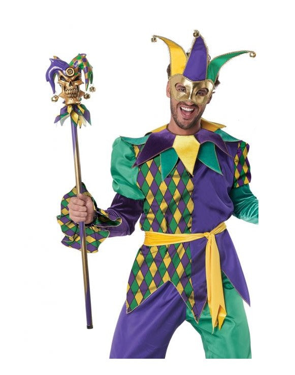 Mardi Gras Staff/Cane - 38" - Green/Gold/Purple - Costume Accessory - Adult Teen