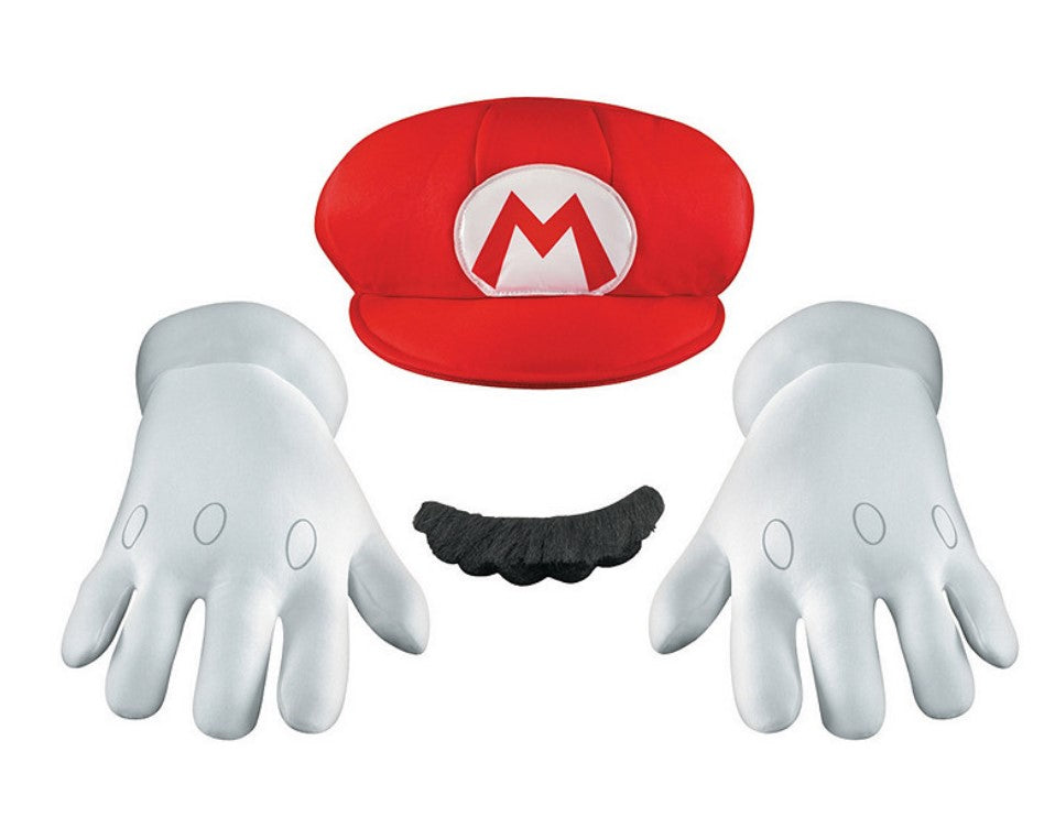 Mario-Set – Nintendo Super Mario Brothers – Kostümzubehör – Kindergröße