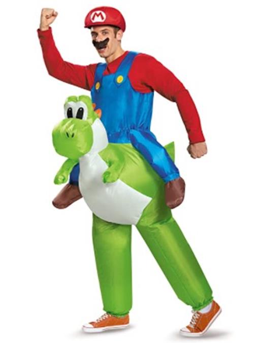 Disfraz inflable Mario Riding Yoshi - Super Mario Bros - Adulto - Talla única