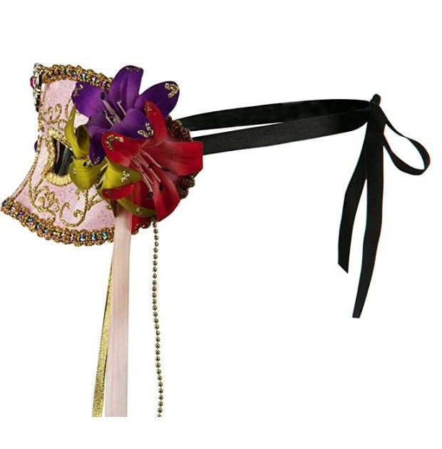Mardi Gras Mask - Flowers - Ribbons - Costume Accessory - 3 Colors